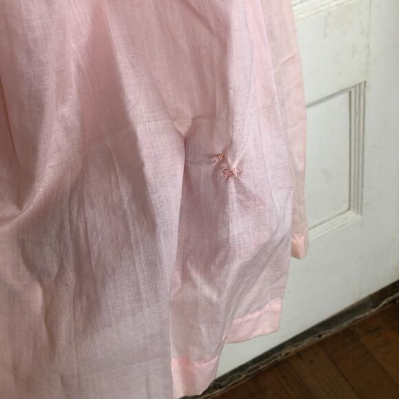 Vintage 1950s Pink Lace Peter Pan Collar Dress Handmade XS/S Praire Cottagecore - Picture 9 of 13